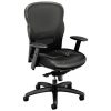 Contemporary mesh back chair with leather seat VL701st11
