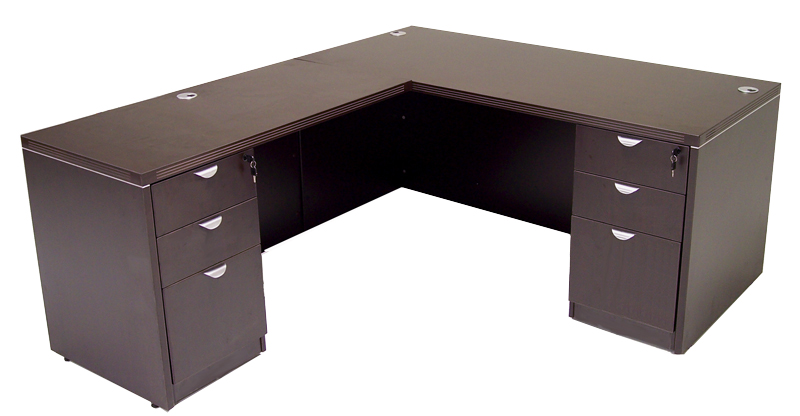 klein films hoed Espresso L-Shaped Desk | OFCO Office Furniture